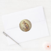 Sint Jozef, Kind Jezus, Lily Ronde Sticker (Envelop)