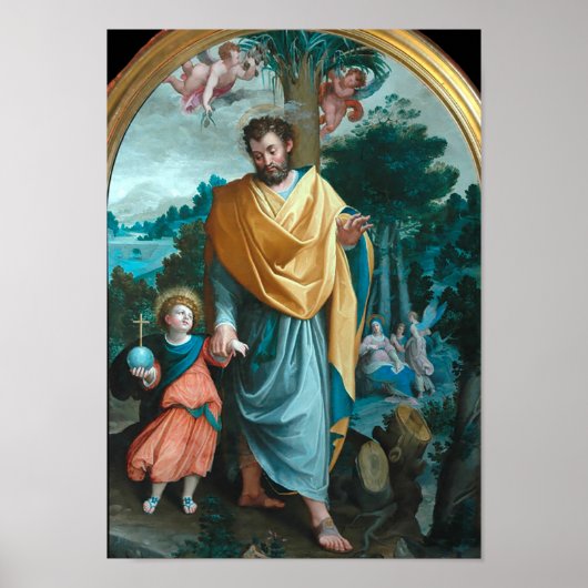 Sint-Jozef met Christus Kind Poster (Voorkant)