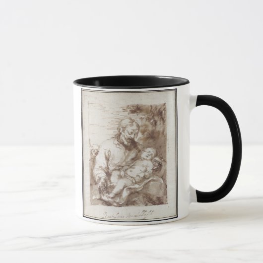 Sint-Jozef met het Slapende Christus Kind (pen & b Mok (Rechts)