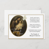 Sint-Jozef Religieuze Dank u voor uw deelneming Bedankkaart (Voorkant / Achterkant)