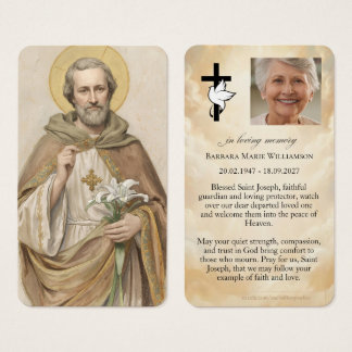 Sint-Jozef rouwgebedkaart Visitekaartje