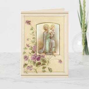 Sint-Jozefdag Kind Jezus Religieus Vintage Kaart