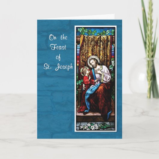 Sint-Jozefdag met Jezus, op Blauw Kaart (Voorkant)