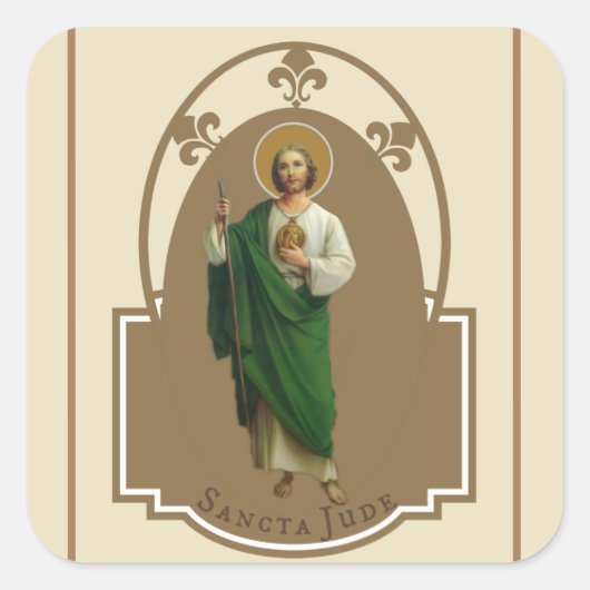 Sint-Judas de apostelneef van Jezus Vierkante Sticker (Voorkant)