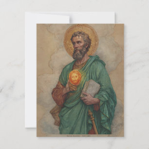Sint Judas met heilige icoon en boek Feestdagenkaart