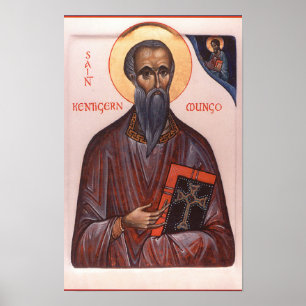 Sint-Kentigern Eerste Bisschop van Glasgow Icoon A Poster