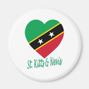 Sint-Kitts en Nevis Flag Heart Magneet