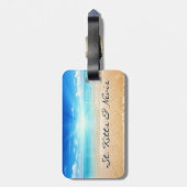 Sint Kitts en Nevis strandzonsopkomst Bagagelabel (Achterkant verticaal)