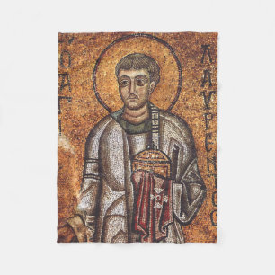 Sint Laurens Orthodoxe Mozaïek Kunstprint Fleece Deken
