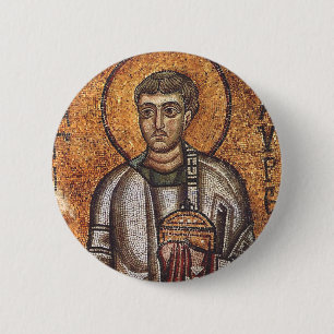Sint Laurens Orthodoxe Mozaïek Kunstprint Ronde Button 5,7 Cm