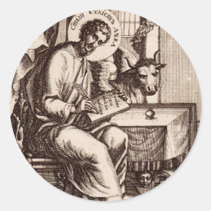 Sint Lucas de Evangelist en Apostel Ronde Sticker
