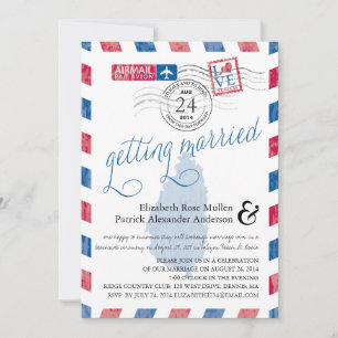 Sint-Lucia Airmail Wedding Kaart