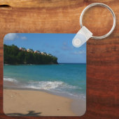 Sint Lucia Beach Tropisch Vacation Landscape Sleutelhanger (Achterkant)