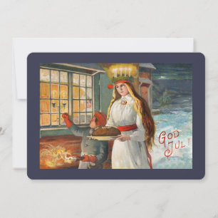 Sint Lucia en kind brengen saffraanbrood