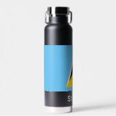 Sint Lucia Flag Water Fles (Voorkant)