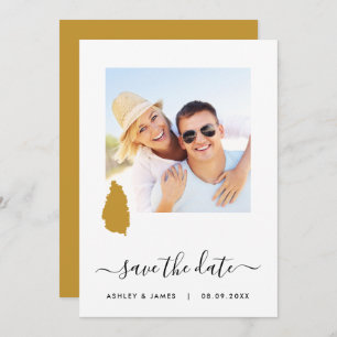 Sint Lucia Map Wedding Save the Date Kaart