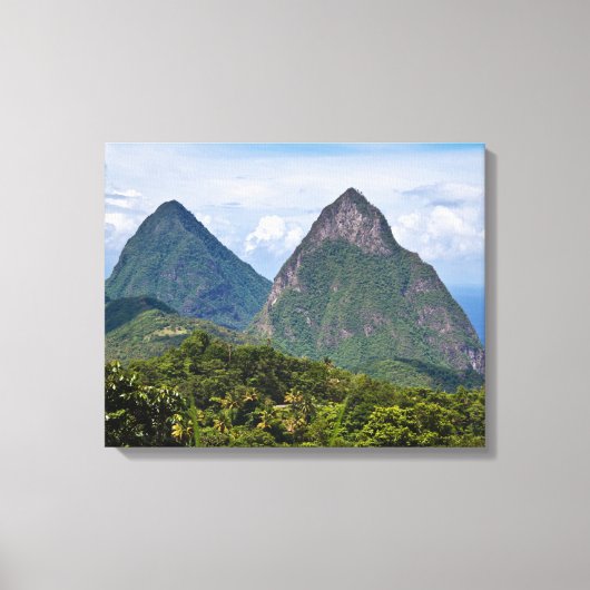Sint Lucia Pitons Canvas Afdruk (Voorkant)