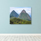 Sint Lucia Pitons Canvas Afdruk (Insitu (Houten vloer))