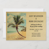 Sint-Lucia Weddenschap Beach Palm Tree Kaart (Voorkant)