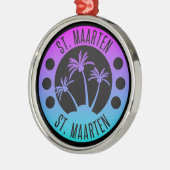 Sint Maarten Blue Gradient Sint Martin Metalen Ornament (Links)