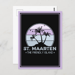 Sint Maarten De vriendelijke eilandretro Sint Mart Briefkaart