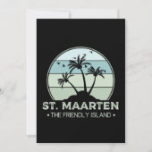Sint Maarten De vriendelijke eilandretro Sint Mart Kaart (Voorkant)