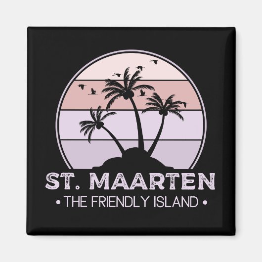 Sint Maarten De vriendelijke eilandretro Sint Mart Magneet (Voorkant)