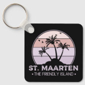 Sint Maarten De vriendelijke eilandretro Sint Mart Sleutelhanger (Voorkant)