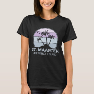 Sint Maarten De vriendelijke eilandretro Sint Mart T-shirt