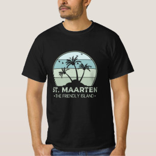 Sint Maarten De vriendelijke eilandretro Sint Mart T-shirt