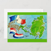 Sint Maarten Eiland Ansichtkaart Kaart (Voorkant / Achterkant)