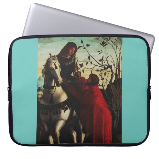 Sint-Maarten en de bedelaar Laptop Sleeve (Voorkant)