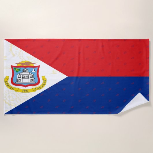 Sint Maarten Flag Beach Towel Strandlaken (Voorkant)