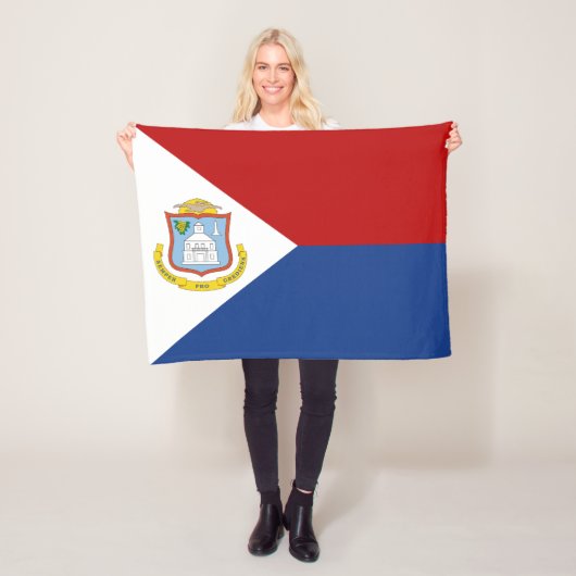 Sint Maarten Flag Fleece Deken (In situ)