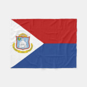 Sint Maarten Flag Fleece Deken (Voorkant (Horizontaal))