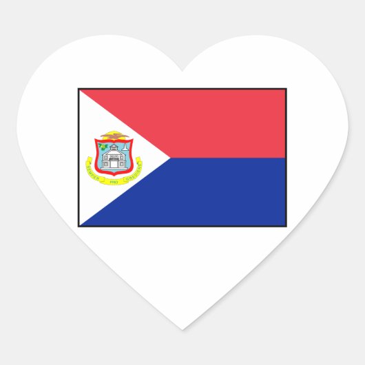 Sint Maarten Flag Hart Sticker (Voorkant)