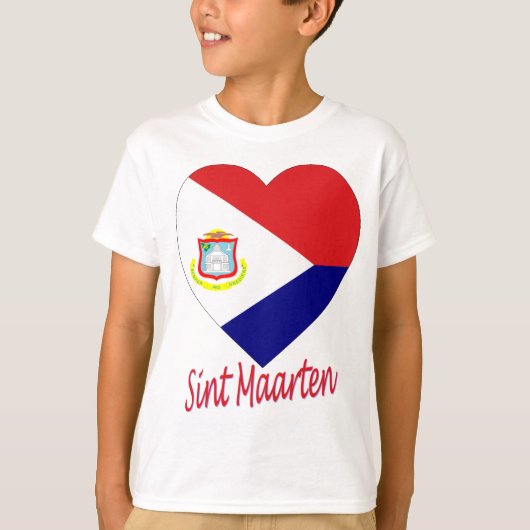 Sint Maarten Flag Heart T-shirt (Voorkant)