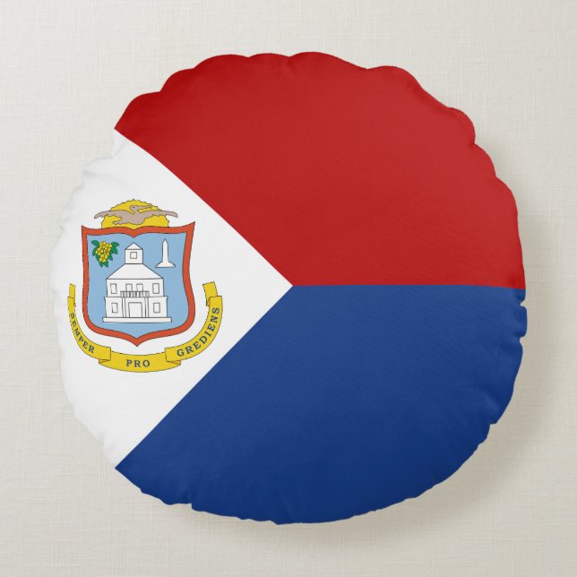 Sint Maarten Flag Rond Kussen (Voorkant)