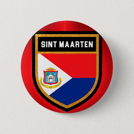 Sint Maarten Flag Ronde Button 5,7 Cm (Voorkant)
