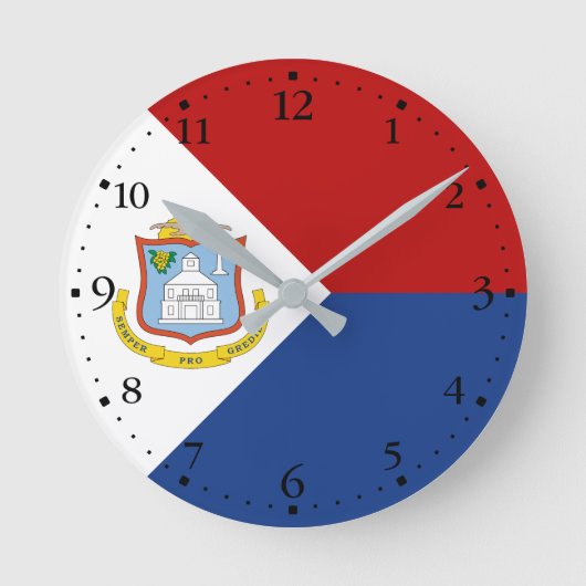 Sint Maarten Flag Ronde Klok (Voorkant)
