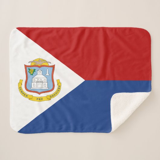 Sint Maarten Flag Sherpa Deken (Voorkant (horizontaal))