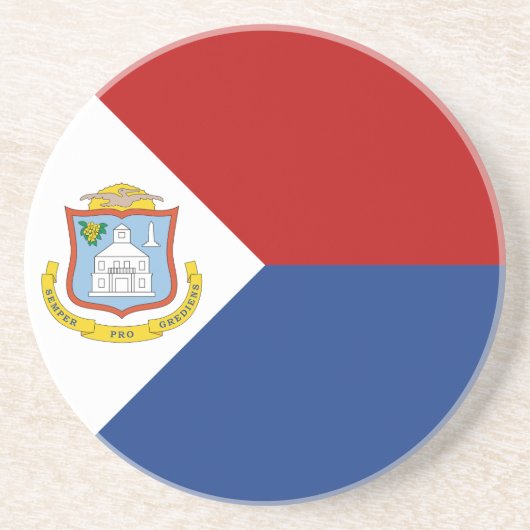Sint Maarten Flag Zandsteen Onderzetter (Voorkant)
