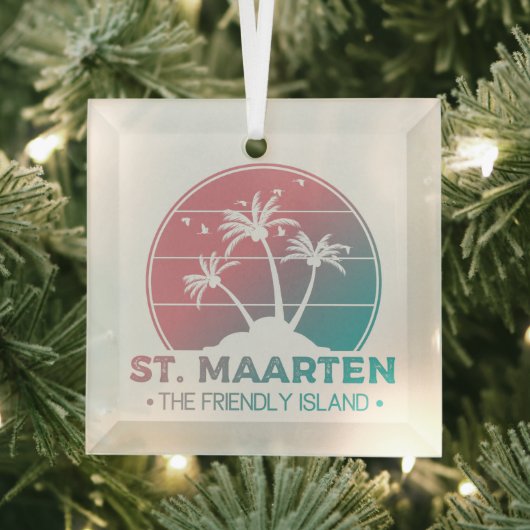 Sint-Maarten | Gradiënt Sint-Martin Retro Glas Ornament (Insitu)