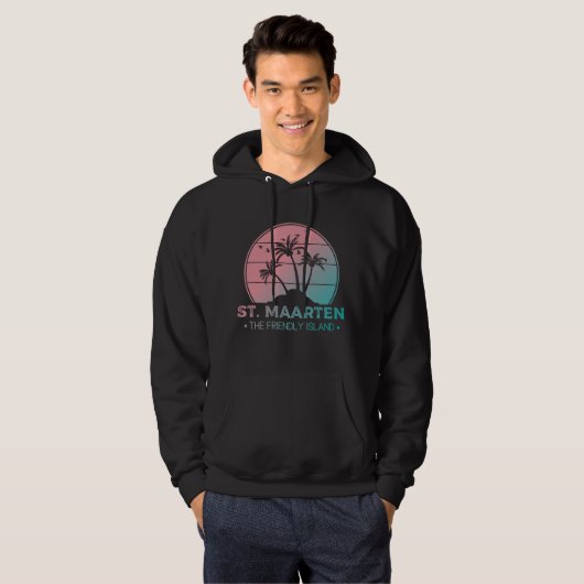 Sint-Maarten | Gradiënt Sint-Martin Retro Hoodie (Voorkant volledig)