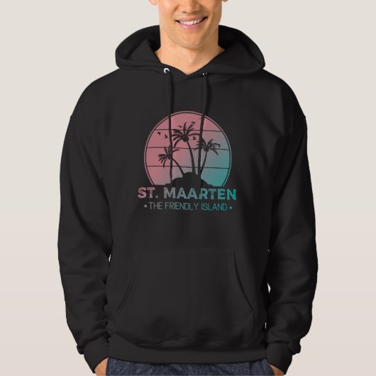 Sint-Maarten | Gradiënt Sint-Martin Retro Hoodie (Voorkant)