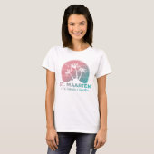 Sint-Maarten | Gradiënt Sint-Martin Retro T-shirt (Voorkant volledig)