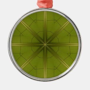 Sint Maarten Green Abstract Tile #4 Metalen Ornament