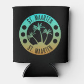 Sint Maarten Ocean Aqua Blue Gradient Sint Martin Blikjeskoeler (Voorkant)