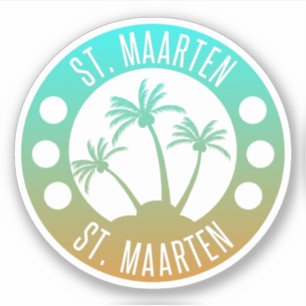 Sint Maarten Ocean Aqua Blue Gradient Sint Martin Sticker