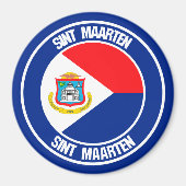 Sint Maarten Round Emblem Magneet (Voorkant)